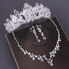 Crystal, Beads and Rhinestone Tiara, Necklace & Earrings Wedding Jewelry Set