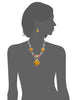 Multicolor Baltic Synthetic Amber Necklace & Earrings Wedding Jewelry Set