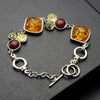 Multicolor Baltic Synthetic Amber Honey Chic Link Bracelet