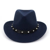 Wool Felt Western Cowboy Hat with Rivets on Leather Band