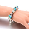 Ocean Style Dolphin, Anchor Blue Crystal with Charm Bead Bracelet