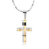 Men’s Silver Plated Stainless Steel Cross Pendant Necklace