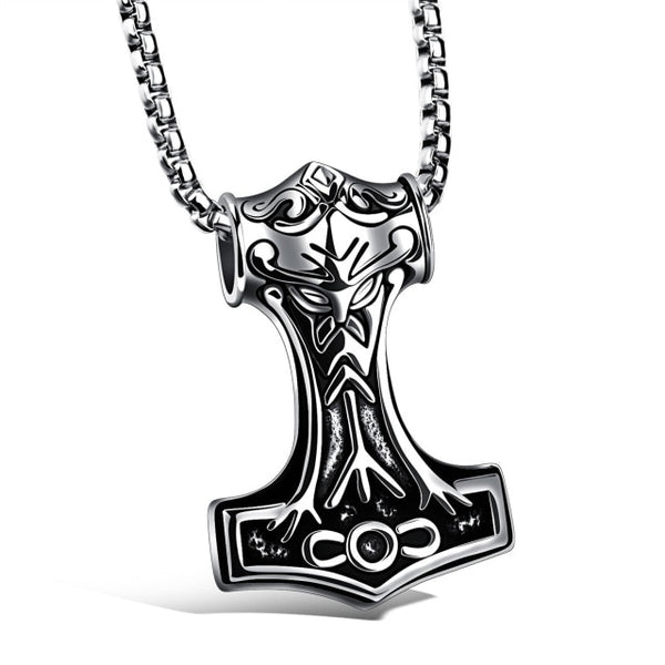 Thor’s Hammer Rock Style Viking Pendant Necklace