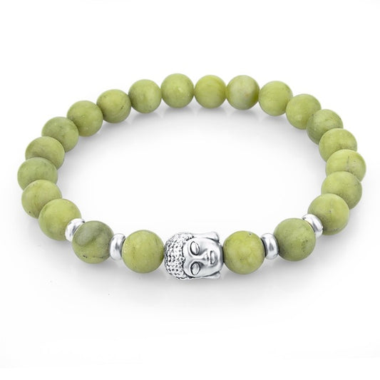 Natural Stone Beads and Buddha Charm Bracelet