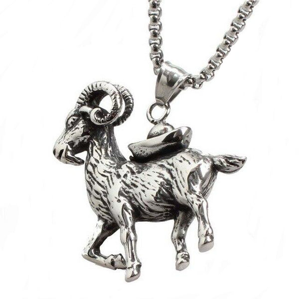 Punk Goat Pendant Necklace Jewelry for Men