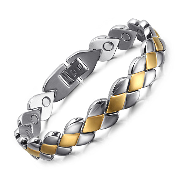 Silver & Gold Plated Hearth Magnetic Bracelet