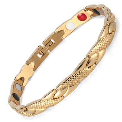 4 x 1 Silver & Gold Plated Magnetic Bracelet