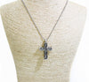 Silver and Black Cross Keepsake Urn for Ashes Memorial Pendant Necklace