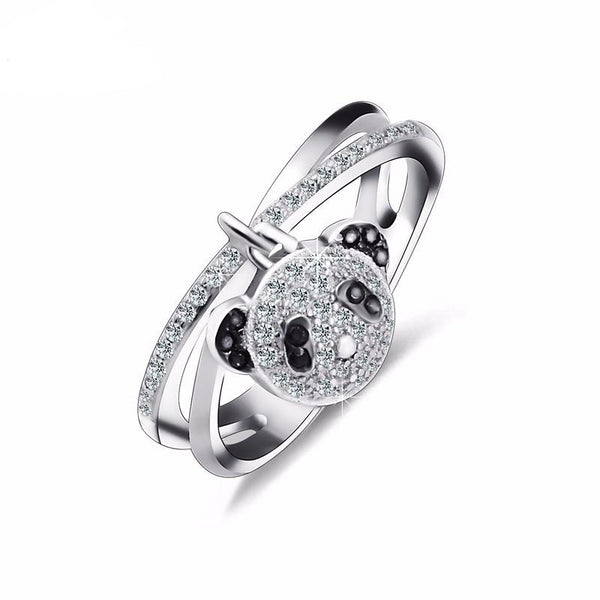 925 Sterling Silver Sweet Panda Ring Women’s Jewelry