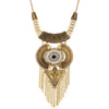Golden Boho Ethnic with Cubic Zirconia Statement Necklace