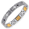 Silver Cross & Gold Buddha Magnetic Bracelet