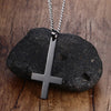 Black Inverted Cross Petrine St. Peter Pendant Necklace