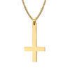 Black Inverted Cross Petrine St. Peter Pendant Necklace