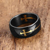 Cute Black Dome Shape Removable Double Cross Ring - Innovato Store