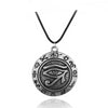 Egyptian Eye Of Horus Charm Pendant in Leather Necklace