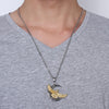 Silver and Gold Eagle Hawk Pendant Necklace