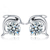 925 Sterling Silver Dolphin Earrings with Zirconia Crystal - Innovato Store