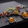 Multicolor Heart Baltic Synthetic Amber Necklace & Earrings Jewelry Set