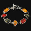 Multicolor Baltic Synthetic Amber Chic Link Bracelet