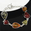 Multicolor Baltic Synthetic Amber Chic Link Bracelet