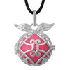 Blackened Silver Angel’s Wings Aromatherapy Locket Pendant Necklace