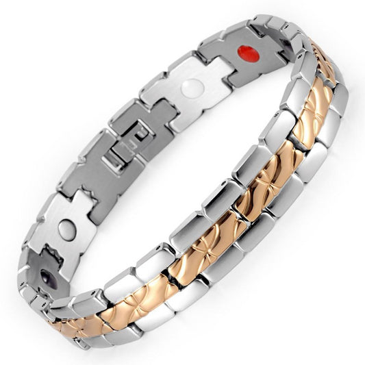 Gold and Silver Stainless Steel Magnetic Bracelet