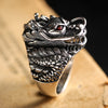 Dragon with Red Zircon Stone Eyes 925 Sterling Silver Ring for Men - Innovato Store