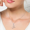 925 Sterling Silver Mother & Baby Deer Pendant Necklace