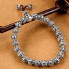 Six Words Mantra Tibetan Buddhism Rope Pure Silver Vintage Bead Bracelet