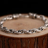 Water Shape Chain 925 Sterling Silver Vintage Bracelet