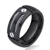 8mm Cable & Screw Inlay Black Titanium Wedding Band