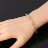 Two-toned Gold and Silver Stainless Steel Twisted Rope Bracelet