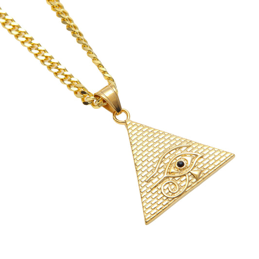 Ancient Egyptian Pyramid Eye Of Horus Pendant Necklace