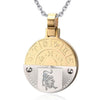 Two Tone Stainless Steel Zodiac Sign Pendant Necklace