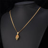 Leaf Pendant Necklace in Gold or Silver with Multi-Colored Rhinestone Crystals