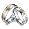 His and Hers Wedding/Engagement Stainless Steel and Gold Infill Rings - Innovato Store