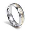 His and Hers Wedding/Engagement Stainless Steel and Gold Infill Rings - Innovato Store