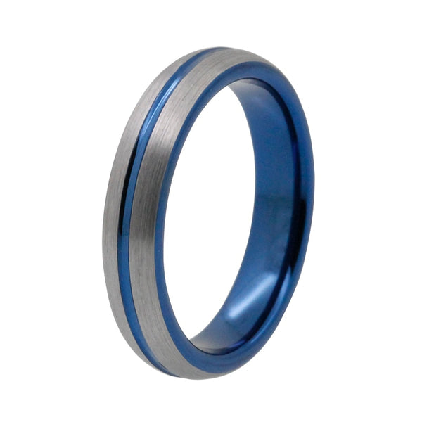 4mm Pretty Blue Plated Tungsten Ring for Women - Innovato Store