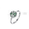 925 Sterling Silver Green Austrian Crystal Tree Of Life Ring