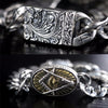 Genuine 925 Sterling Silver Freemason Men Handmade Bracelet