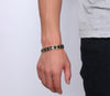 Bracelet for Men with Black Ceramic Square-Shaped Links