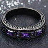 Purple Cubic Zirconia Black Gold-Filled Engagement Ring