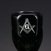 Black Cool Square Shape Top Freemason Ring - Innovato Store