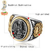 925 Sterling Silver Buddhism Goddess with Dragon Ring Men’s Jewelry - Innovato Store