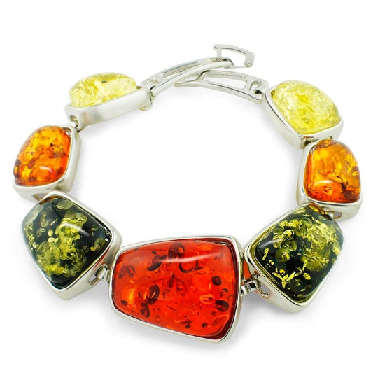 Multicolor Baltic Synthetic Amber Bracelet