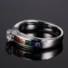 Multi-Color Cubic Zirconia Stone Insert with a Giant Crystal Stainless Steel Ring - Innovato Store