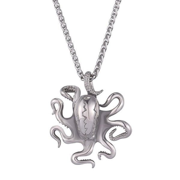 Stainless Steel Octopus Charm Necklace Pendant