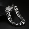 High-Polished Chain Link 925 Sterling Silver Biker Vintage Bracelet