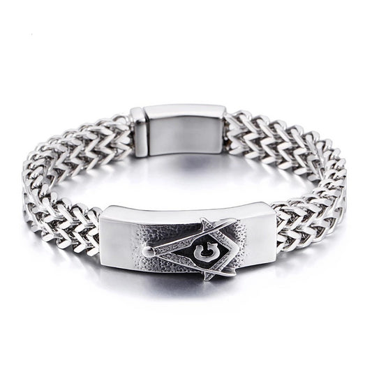 Large 316L Stainless Steel Masonic Bracelet