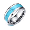 8mm Silver Coated Tungsten with Turquoise Inlay Ring - Innovato Store